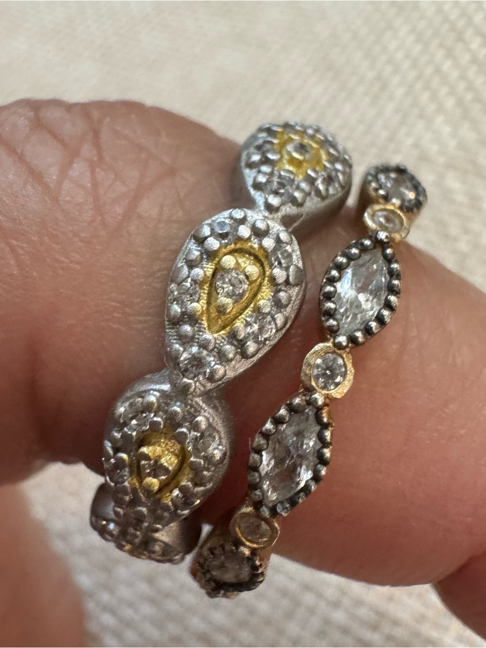 Freida Rothman Ring Stack set of two - Picture 2 of 4